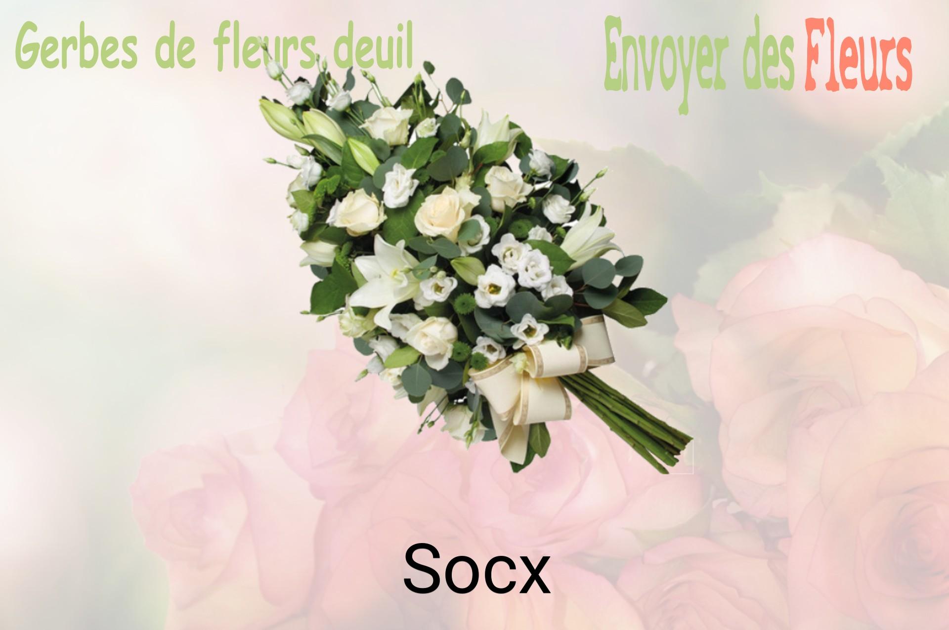 Gerbe de fleurs de deuil livrée à Socx